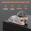 Charging Dock for Meta Quest 3S/3 with USB-C Charger, VR Magnetic Charging Station for Oculus 3 S with LED Indicator, 2 Rechargeable Batteries and Cable (Quest 3S with Adapter)