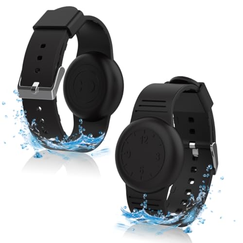 Ruayia Bracelet enfant pour AirTag, bracelet pour enfant étanche protection anti-rayures bracelet en silicone anti-perte suivi GPS, Silicone
