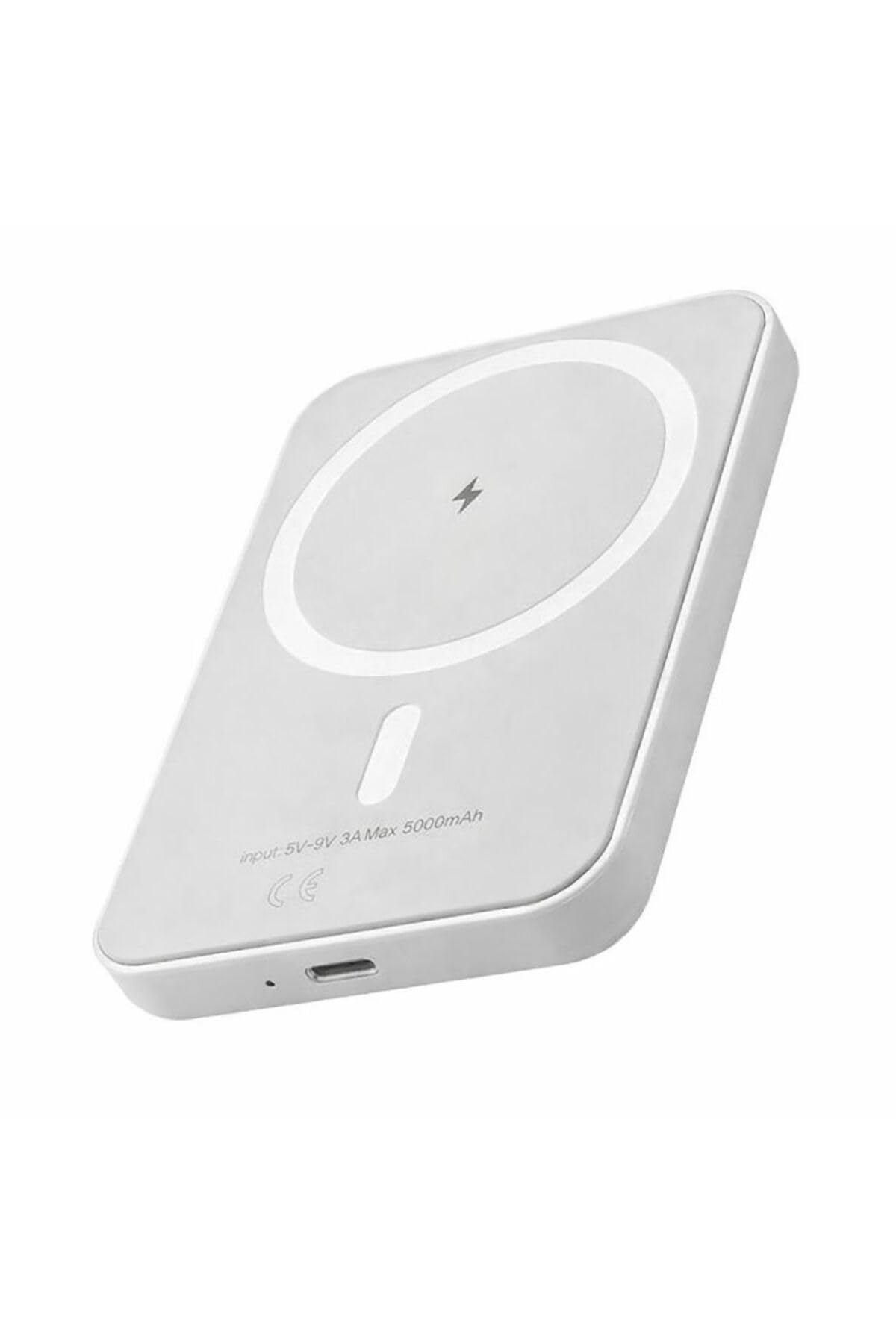 Anka Cep Cep Telefonu Aksesuarları iPhone 11 ile Uyumlu 5000mAh Magsafe Powerbank BC22 Beyaz, BC22-01