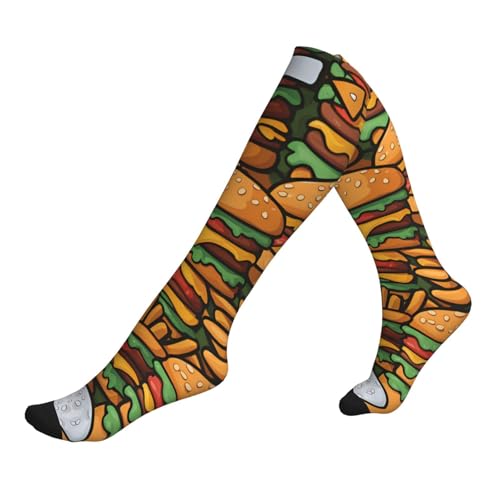 wwqqvnb many cute burgers Compression Socks for Women and Men with 15-20mmHg Gradient Support, Breathable for All Day Wear, Standing, Sitting, Travel, Active Lifestyle