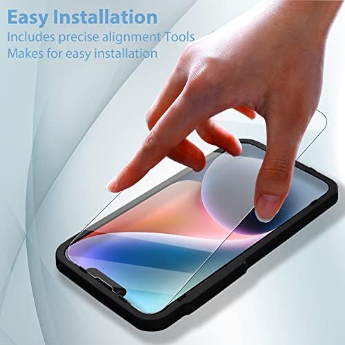 Ansxiy (3 Pcs+1) For iPhone 14 Plus Screen Protector (3 Pcs) +Alignment Tool, Touch Sensitive, 9H Hardness, 3D Full Coverage Tempered Glass Screen Protector for iPhone 14 Plus - 6.7 Inch