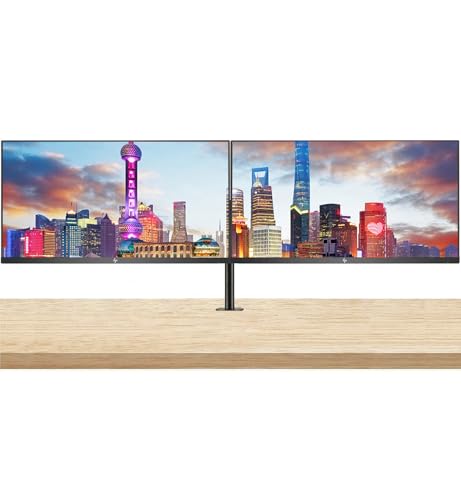 Image of HP Series 7 Pro 27-inch 727pq 2K Quad HD (2560 x 1440) LCD IPS Monitor, 2-Pack Daisy Chain Connectivity, DisplayPorts Bundled with Desk Mount Dual Monitor Stand