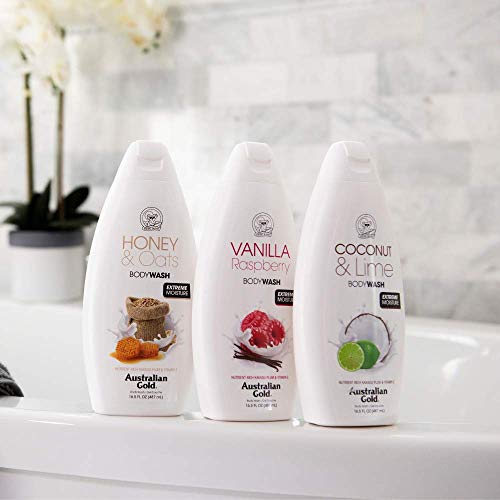 Australian Gold Vanilla Raspberry Body Wash, 16.5 Ounce | Gentle & Moisturizing With Nutrient Rich Kakadu Plum & Vitamin E #TOP3