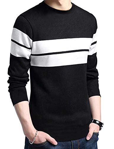 Image of EYEBOGLER Round Neck Full Sleeve Striped T Regular Fit Shirt for Men (Pack of 2)