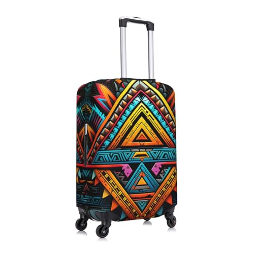 Native geometric Triangle Abstract art Vintage Elastic Travel Luggage Cover Travel Suitcase Cover for Trunk Case 19''-32'' Luggage Protective Cover3