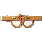 HWC POLICE SECURITY GUARD OFFICER PRIVATE INVESTIGATOR DETECTIVE HANDCUFF UNIFORM TIE CLIP GOLD FINISH, GREAT DEAL !