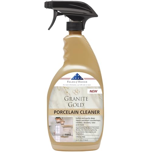 Granite Gold Porcelain Cleaner Spray for Porcelain Sinks, Bathtubs, Toilets, and Countertops, 24 Fl...