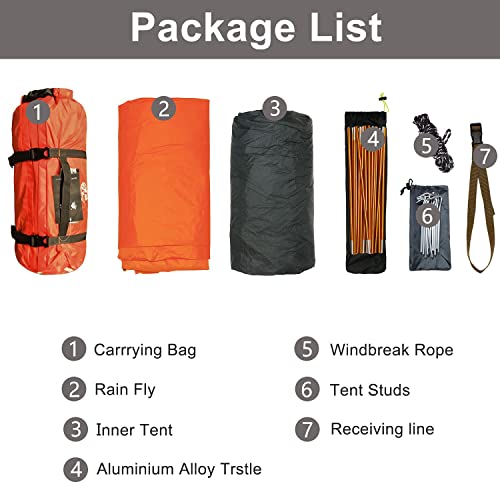 3-4-Season-2-3-Person-Lightweight-Backpacking-Tent-Windproof-Camping-Tent-Awning-Family-Tent-Two-Doors-Double-Layer-with-Aluminum-rods-for-Outdoor-Camping-Family-Beach-Hunting-Hiking-Travel