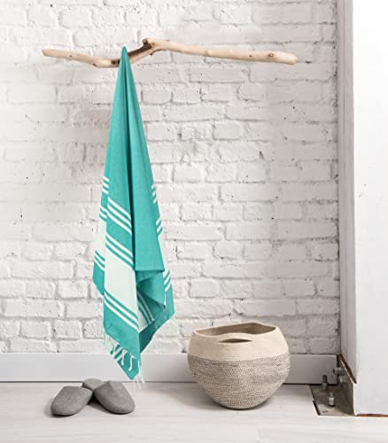 Turkish Towel 2 Pack, Bath Towels, Blanket Towels, Blue Blanket, Blue Towels, Turkish Peshtemal Towels, Pestemal Towels, Thin Camping Bath, Pool Blanket, Fouta Towels 100% Cotton-36X71- Sea Green #TOP5