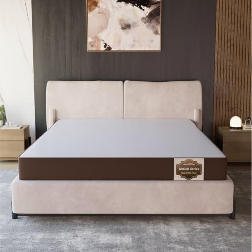 Image of SleepyHug Aircell Ortho Dual Comfort Plus 5 Inch Mattress |Reversible Hard & Soft | 2 Side |7 Years Warranty | Back Pain Relief| Orthopedic | Queen Bed Size Brown (Lxwxh -78X60X5 Inch)