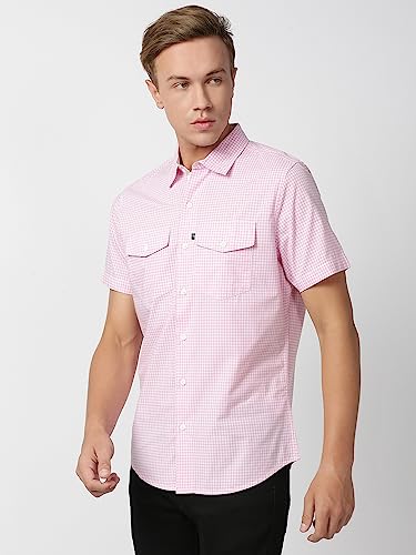 Image of Thomas Scott Men 100% Cotton Regular | Half Sleeve | Dounble Pocket | Checks Printed | | Casual | Shirts