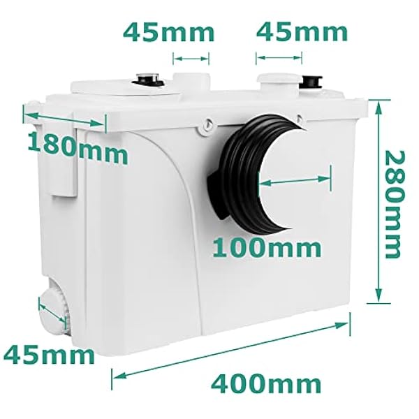 Jopassy WC, 700 W, 190 l/min, vuilwaterpompen voor toiletten, fecaliënpomp met 4 inlaten, huishoudpomp voor douche, badkuipen, wastafel