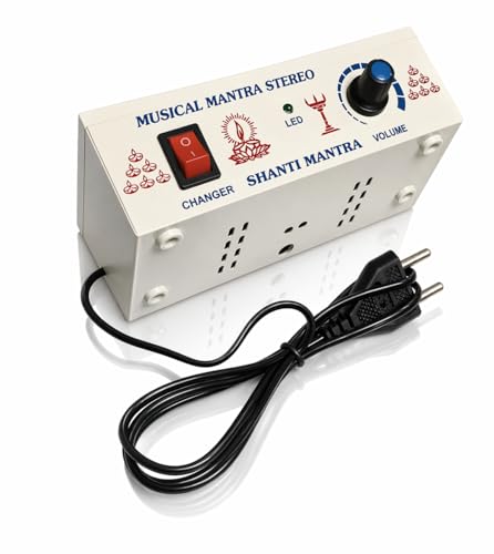 Image of V3Squared 35 in 1 Religious Mantra Chanting Machine, White Plastic Body with LED Light, Volume Control, Heavy Speaker, Plug and Play