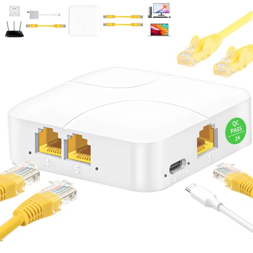 AMANKA Splitter Ethernet 1 a 4 RJ45 Gigabit