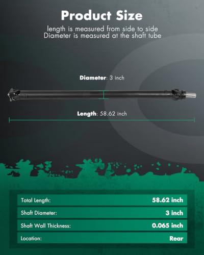 Image of SCITOO【58.62 inch /1489 MM】Steel Rear Driveshaft Assembly Drive Shaft Prop Shaft For Toyota for 4RUNNER 1996-2000,OE# 936-723 65-5018 936723 655018 SK936723 371103D060