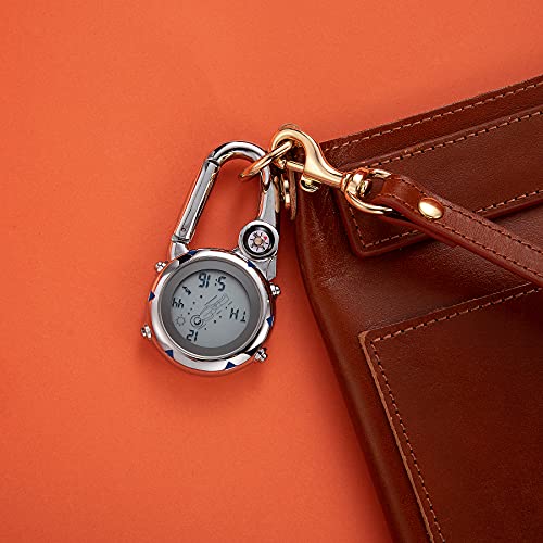 Image of JewelryWe Men Women Digital Clip Watch Mini Microlight Backpack Buckle Belt fob Watches for Rock Climbing Doctors Nurses Chefs for Mother's Day