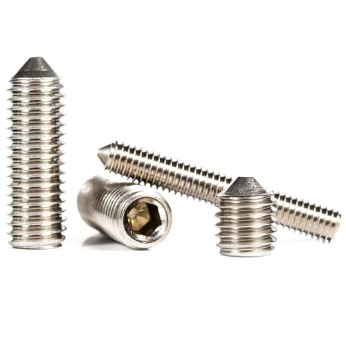 M4 (4mm x 16mm) Grub Screws Cone Point A2 Stainless Steel Metric Thread Allen Socket Key ISO 4027 (Pack of 20) H05D