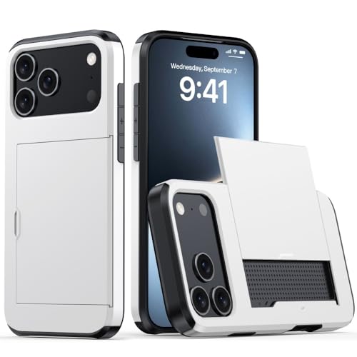 Coque iPhone 14 Plus blanche en silicone rigide antichoc avec fente carte