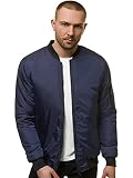 OZONEE Herren Übergangsjacke Jacke Übergang Jacken Herbst Bomberjacke Stehkragen Kapuze Steppjacke Kapuzenjacke Leichte Outdoor Puffer Jacket Gepolstert JS/AK95Z DUNKELBLAU L