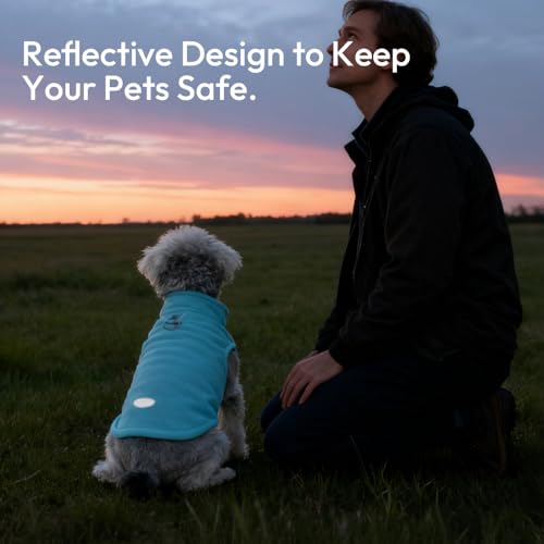 Image of 2Pack Fleece Dog Sweater Vest with Leash Ring Pullover Dog Clothes Sweaters for Small to Large Dogs with Reflective Strip Puppy Clothes Sweater Soft Lightweight Jacket for Fall /Spring /Winter