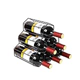 PENGKE Wine Rack Freestanding Wine Rack,6 Bottles Countertop Free-Stand Wine Storage Holder Protecto
