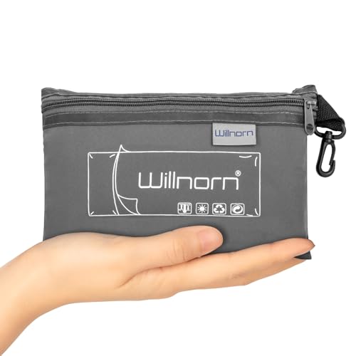 WILLNORN Sleeping Bag Liner, Ultralight 280g Silky Satin Adult Sleep Sack & Self Tan Sleep Sack with Two-Way-Zipper, Single Camping Sheet & Travel Sheets for Hotel