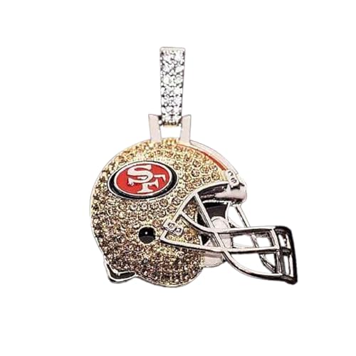 GLD - Colgante de San Francisco 49ers de la NFL, Oro blanco, Sin piedra preciosa