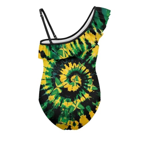 Image of Girls Swimsuit One Piece Ruffle Swimsuit Non-Slip Straps UPF 50+ for Girls Size 3-14 Years