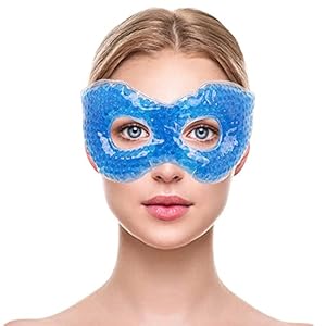 NEWGO®Augenmaske Kühlend Kühlmaske Gel Kühlpads für Migräne, Die Augen, Trockene Augen und Kopfweh (Blau)