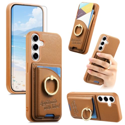 Étui portefeuille pour Samsung Galaxy S24 Plus et S25 Plus avec fermeture éclair