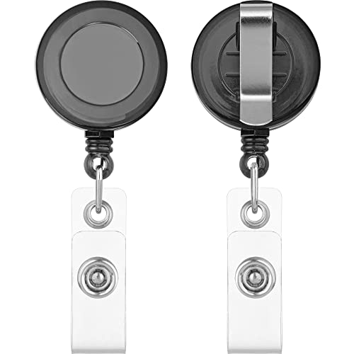Mifflin-USA - Retractable ID Badge Reels - Black, 20 Pack