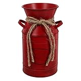 Grand pot à lait vintage : grâce à ses matériaux, il résiste aux rayons du soleil et aux températures hivernales rigoureuses. pot à lait décoratif