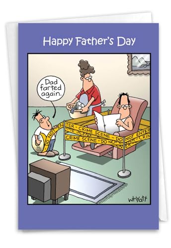 NobleWorks Father's Day Greeting Card with 5 x 7 Inch Envelope (1 Card) Dad Dad Farted Again 0126
