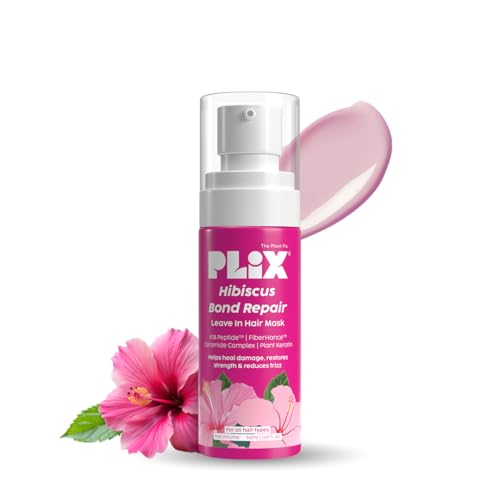 Image of The Plant Fix Plix Hibiscus Bond Repair Leave-In Hair Mask | SH Oligopeptide 78 & FiberHance | Repairs Damage, Reduces Frizz & Strengthens Hair | Vegan & Sulfate-Free | 50g