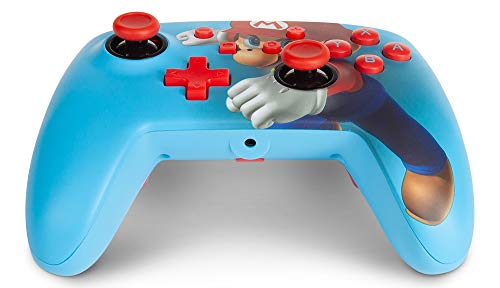 Image of PowerA Enhanced Wired Gaming Controller for Nintendo Switch, Super Mario Bros, Mario Punch, Blue (Officially Licensed)