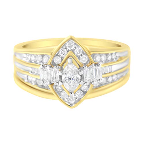 Haus of Brilliance 14K Yellow and White Gold 3/4 ct TDW Diamond Engagement Ring Set (H-I,SI2-I1)