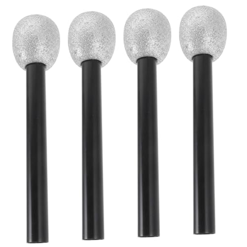 BESPORTBLE 4 pièces Lot de Microphones Mousse Pailletés Argentés pour Garçon Fille Accessoires de Fête et Jeux de Rôle Microphone Props Fonction pour et Spectacles