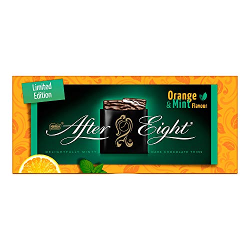 After Eight Blätter aus schwarzer Schokolade mit Minze und Orange, 200 g