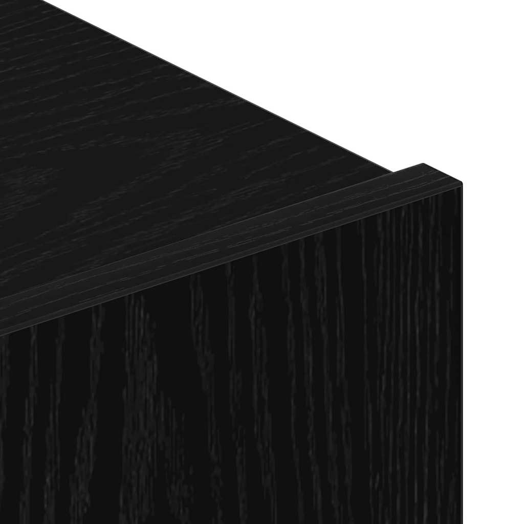 TV-Schrankset Wandmontiert, Schwarz Eichen-Optik Holzwerkstoff, Modernes Media-Center mit Stauraum für Wohnzimmer, 100x30x30 cm