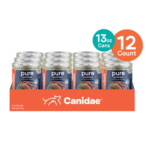 CANIDAE Grain Free Pure Adult Dog Wet Food Duck & Turkey Formula, 13 oz by CANIDAE