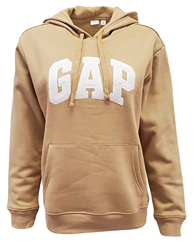 Gap Factory Womens Fleece Arch Logo Pullover Hoodie (Xx-Large, Light Brown (Cream Logo)) #TOP17