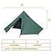 OneTigris Iron Wall Stove Tent, Lightweight Teepee Tent with Removable Inner Mesh, 20D SIL-Nylon 1-3 Persons for Backpacking Hiking Fishing Canoeing Travel Winter Camping