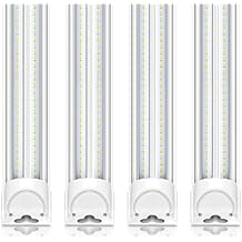 Barrina 8FT LED Shop Light 100W 15000LM 5000K, Clear Cover Linkable Tube Lights, V Shape Integrated T8 LED Lighting, LED Light Fixtures for Garage, Warehouse, Workshop, ETL Listed, 4 Pack