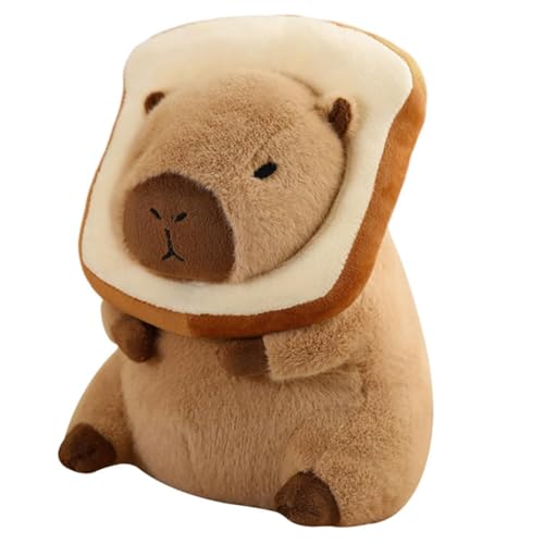 Pqahffowr Almohada de Felpa de Capibara con Tocados para Tostadas, Pan Kawaii, Animales de Peluche de Capibara, Juguetes, Regalos para Abrazar, 30Cm