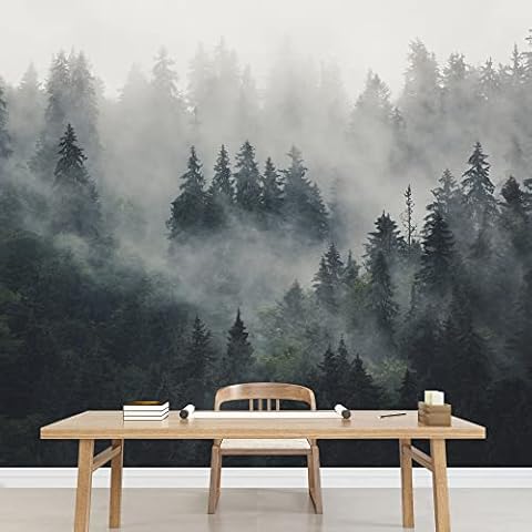 SIGNWIN Foggy Forest Wall Mural Cover