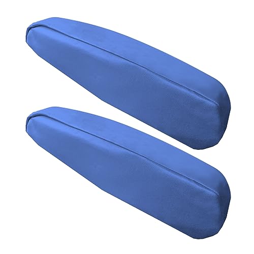 Image of FH Group Premium Faux Leather Armrest Cover Semi-Universal Fit, One Pair, Set of 2 Blue