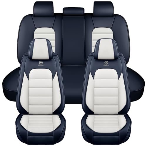 Image of Full Set Seat Covers for Volkswagen Golf SportWagen 2015-2019, Blue-White