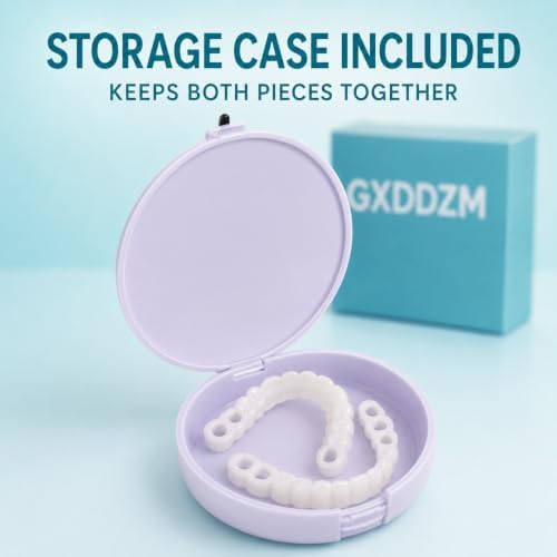 GXDDZM Adjustable Snap-On Denture Set with Storage Case, 1 Pair - 3