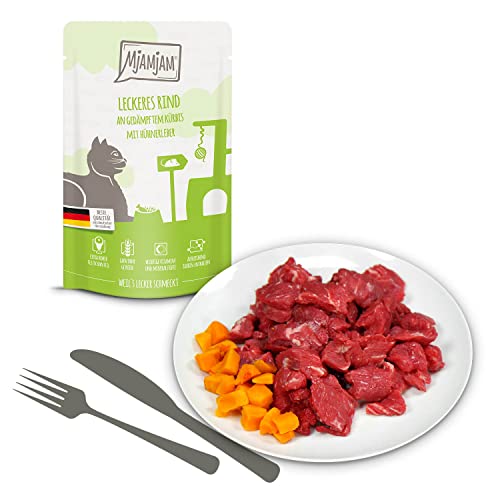 MjAMjAM - Premium Nassfutter für Katzen - Probierpaket, 12er Pack (12 x 125 g), getreidefrei mit extra viel Fleisch