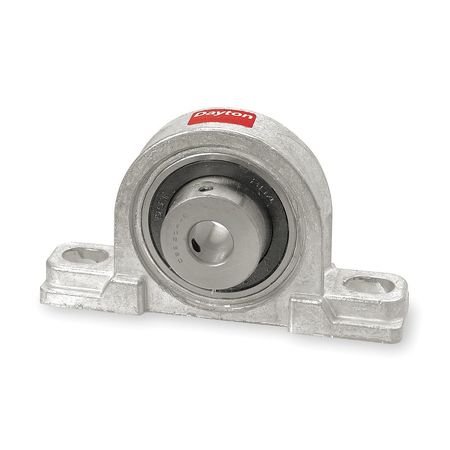 DAYTON 4X724 5/8 INCH BORE, ZINC DIE CAST, Pillow Block Bearing, Set Screws, 1.125 INCH Shaft Height